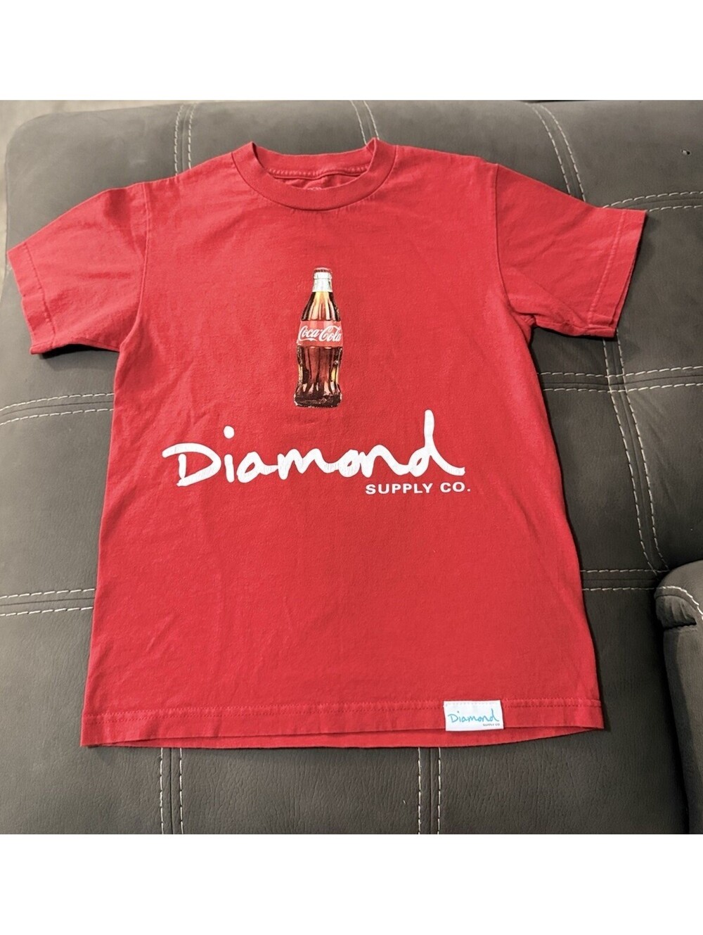 Diamond Supply Co x Coca-Cola Graphic T Shirt Red Size Small